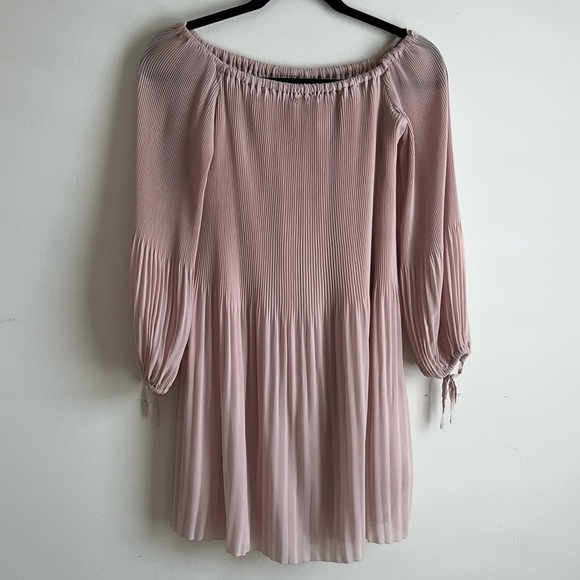 ARITZIA Wilfred Raisen Camille Blush Pink Pleated Chiffon Blouson Sleeves XS - Picture 5 of 11